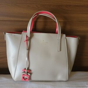 Kate Spade Cream and Pink Tote Bag